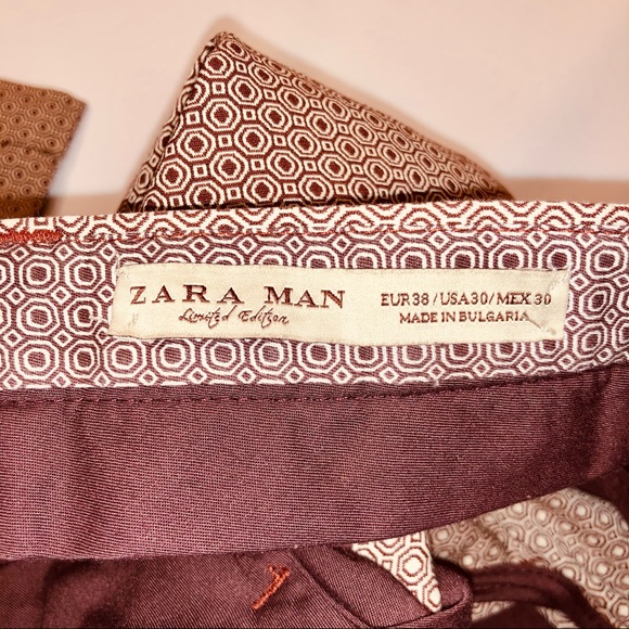 SOLD- Zara Man Limited Edition Red Printed Pants - Picture 3 of 7